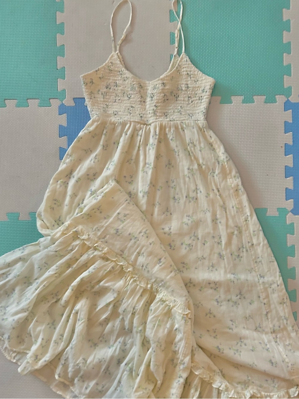 NEW XS Urban Outfitters Carolina Floral Maxi Dress Cottagecore Ruffle